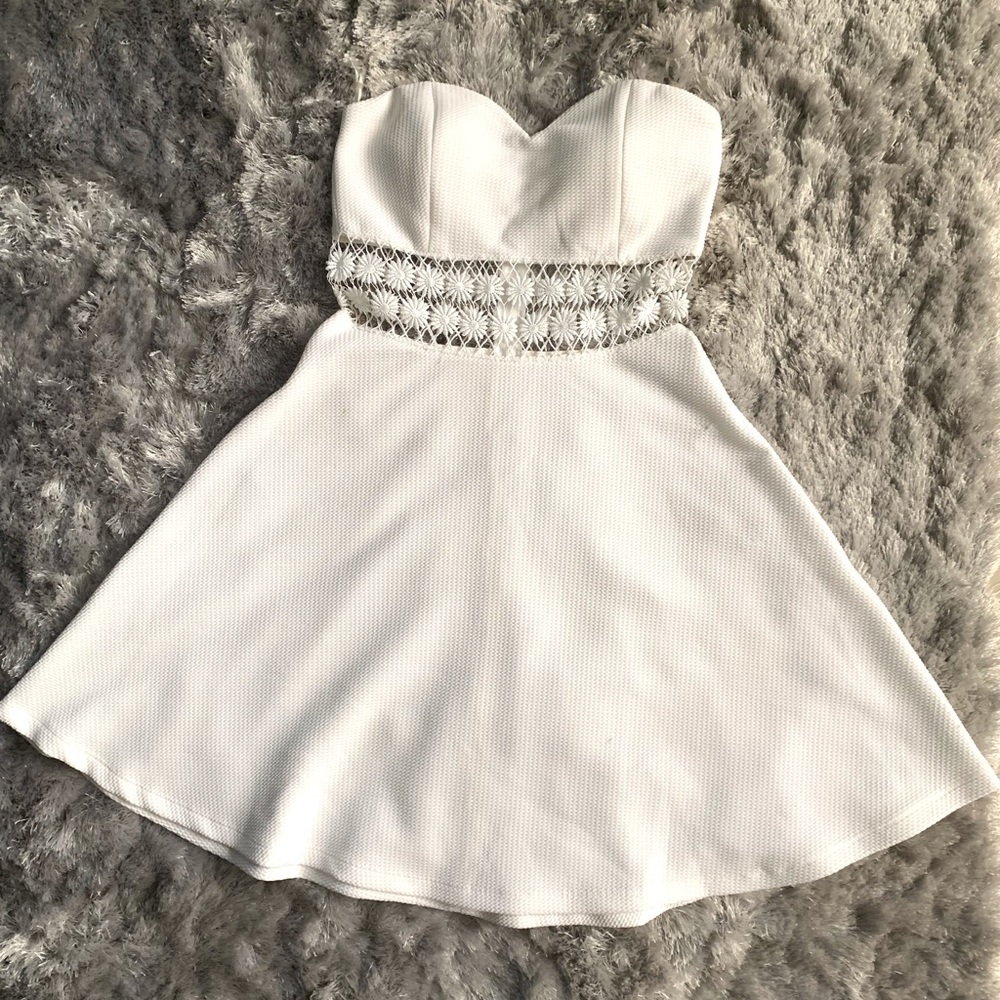 Charlotte Russe strapless white mini dress
